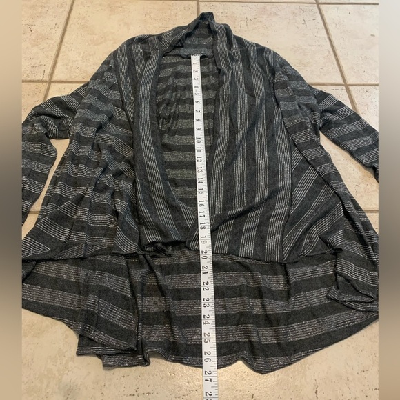 💛 George. XL/TG Grey & Silver Striped Open Cardigan - Picture 6 of 6